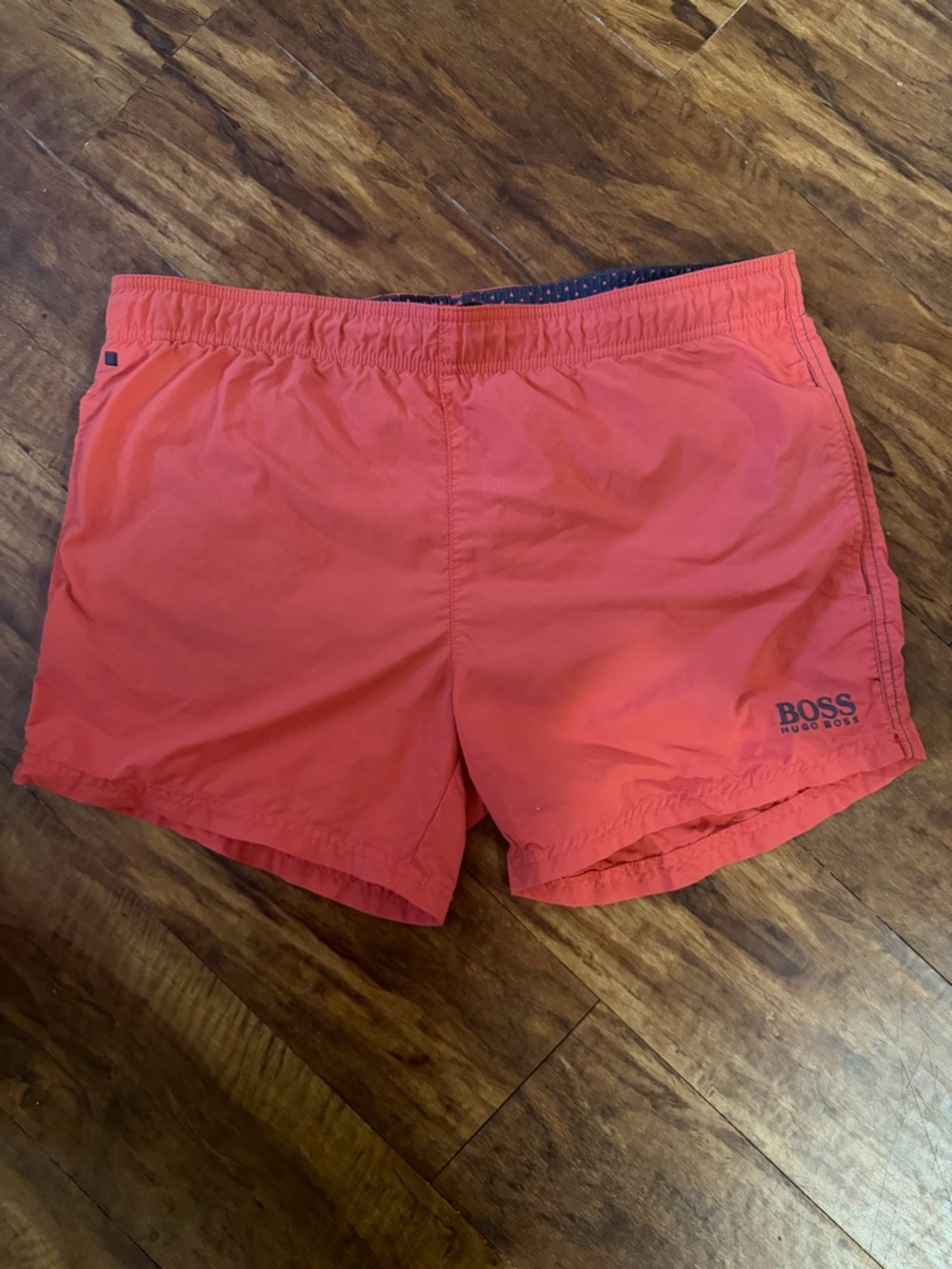 HUGO BOSS Shorts Mens Small Black Swim Wear Bottoms Printed Logo Classic